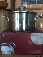 Nồi Inox 3 đáy Cavalli nắp kính